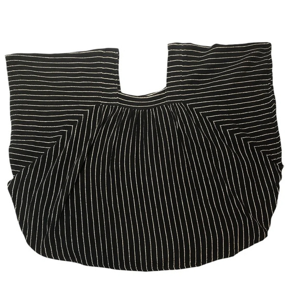 World Market Women’s B&W Striped Cotton Popover Top - Picture 6 of 8